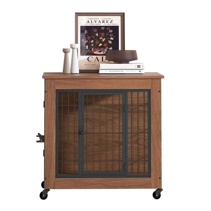 Caisse en bois pour chien avec cage, 26.21"H x 27.21"W x 20.11"D
