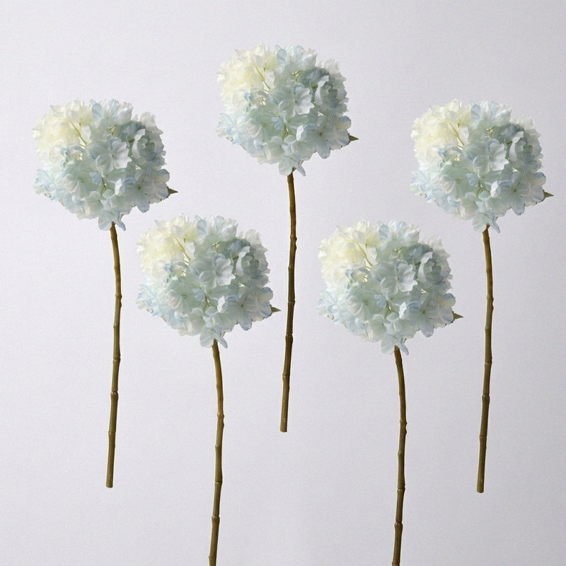5 pièces d'arrangements floraux en soie artificielle rétro, Bleu pâle