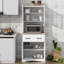 Armoire de cuisine en bois avec garde-manger et micro-ondes