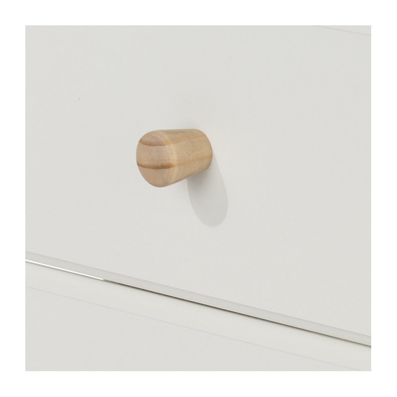 3 Drawer Bedside Table, Soft White Painted with Oak Effect Top