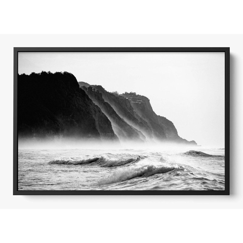«S.B. Coast», Noir, H 26 po x l 38 po, Impression encadrée sans passe-partout