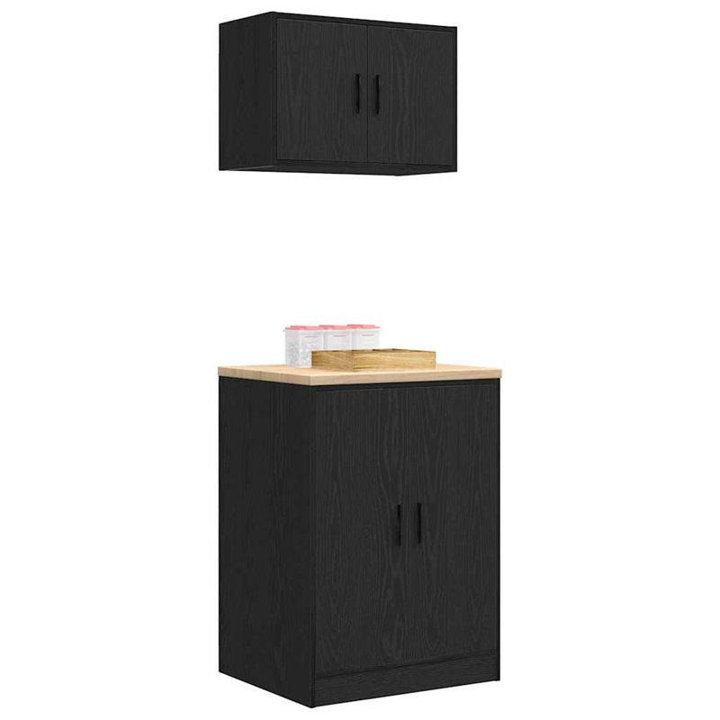 2 Piece Garage Cabinet Part Or Accessory, Black