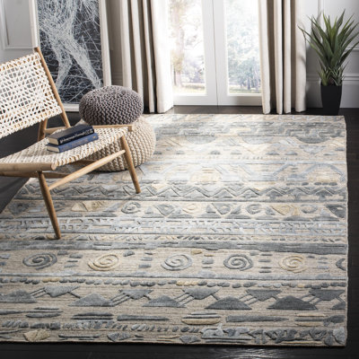 Tapis beige / bleu clair Bourge