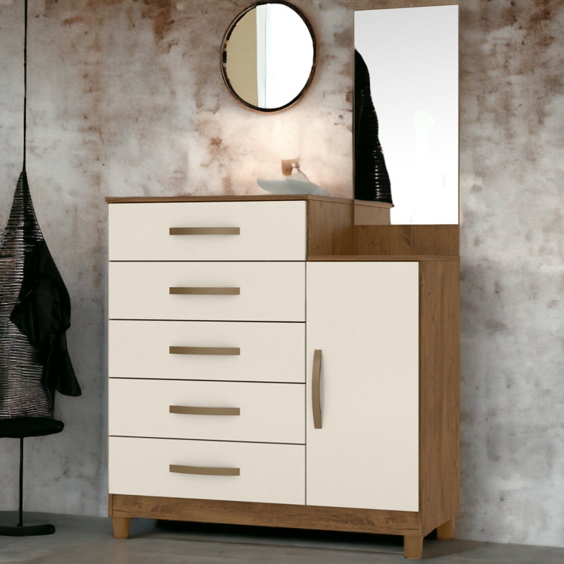 Raycine Accent Chest, Brown/Off White	