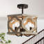Luther Wood Semi Flush Mount