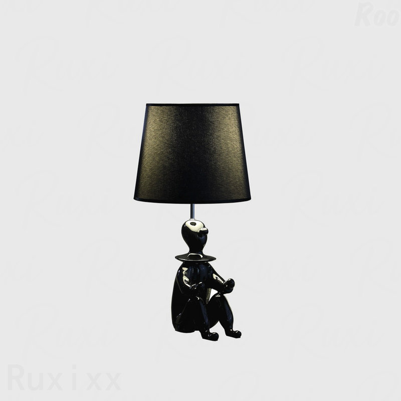 Lampe de table - Porte-téléphone clown moderne, matériau en résine, Noir, Noir
