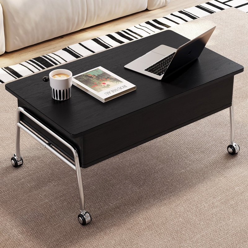 35.4" Lift Top Coffee Table with Storage, Black
