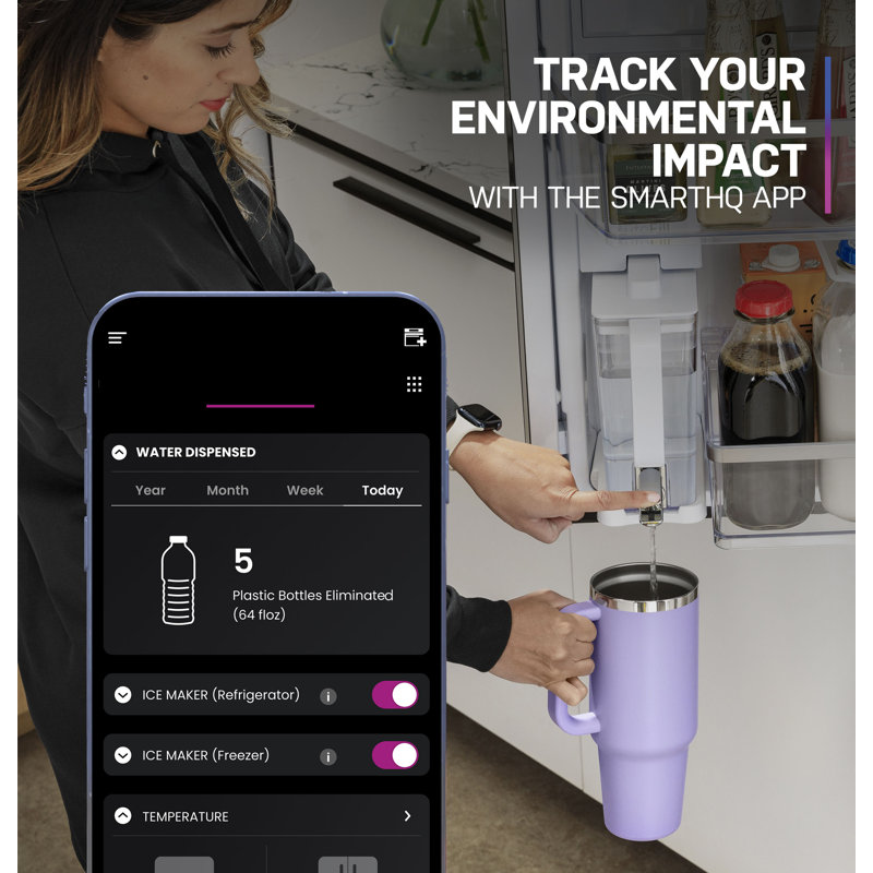 GE Profile ENERGY STAR 23.2 Cu. Ft. Smart Counter-Depth Fingerprint Resistant 4-Door French-Door Refrigerator With Dual-Dispense Autofill Pitcher