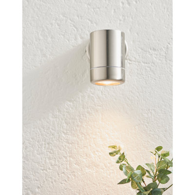 Youenn Brushed Stainless Steel Outdoor Armed Sconce