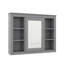Armoire à pharmacie de 35 po x 27,5 po, rangement mural pour salle de bain avec miroir, unité moderne avec 6 tablettes ouvertes-1876423806