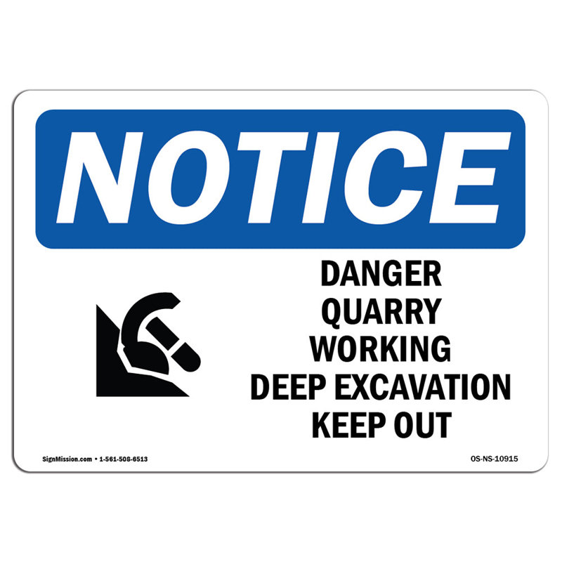 Avis - Signe «Deep Quarry Workings»
