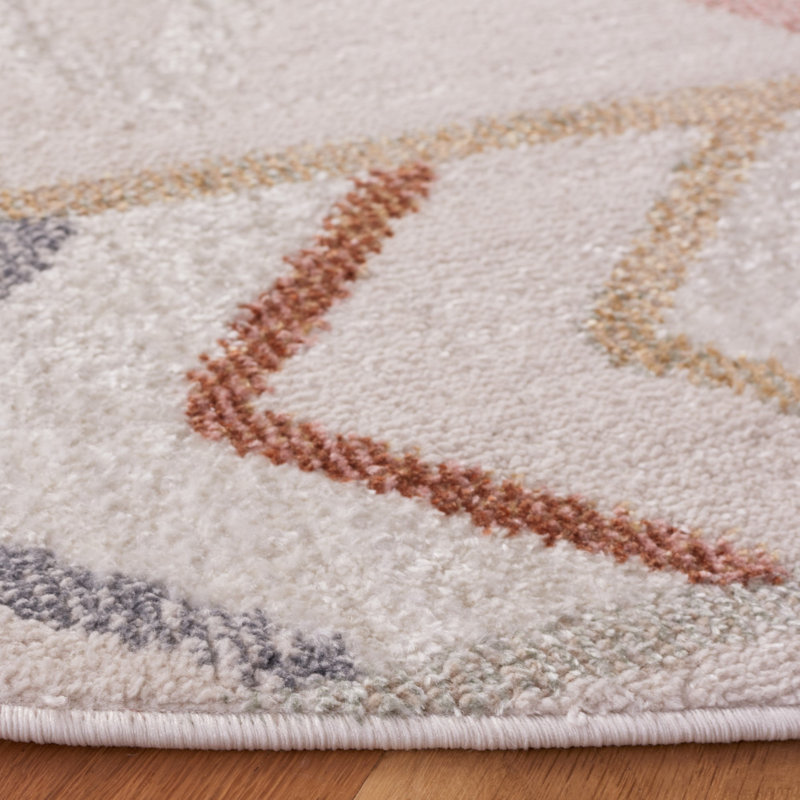 Artavious Washable Performance Machine Washable Southwestern Rug, Round 6'7" 
