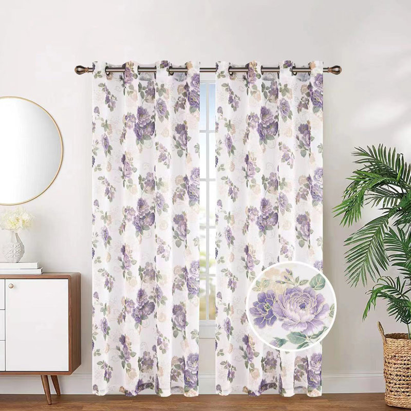 Sheer Curtain Pair, Purple