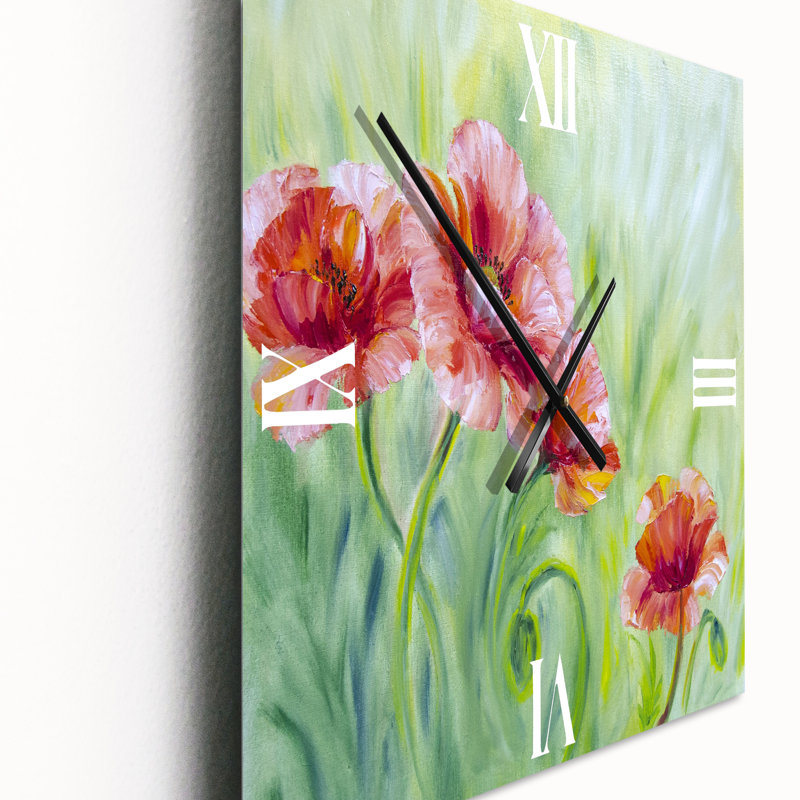 Horloge murale Blossoming Poppies II, Très grand
