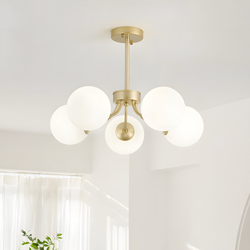5 Heads Gold Finish Chandelier