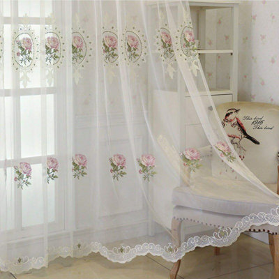 2 panneaux de rideau en tulle brodé American Luxury