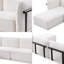 Canapé modulaire modulaire en L en chenille avec module d'angle et repose-pieds carrés, canapé modulaire moderne à 4 places avec accoudoirs en bois / métal, revêtement texturé et coussins en mousse souple-876215505
