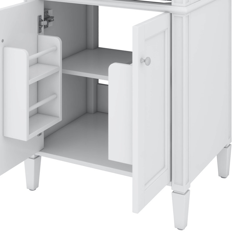 Meuble-lavabo 24 po avec lavabo, 2 portes à fermeture douce et un tiroir basculant, Blanc