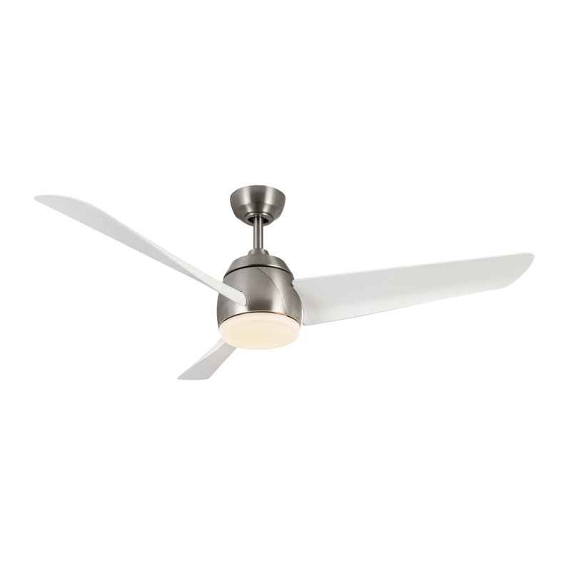 Thalia 54'' Ceiling Fan with LED Lights, White, Brushed Nickel