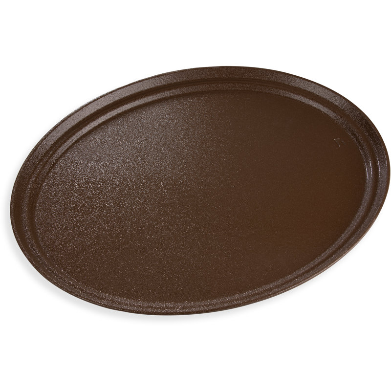Plateau ovale Gripite 2 27 po x 22 po - noir, H 1 po x l 19 po x L 24 po, Brun