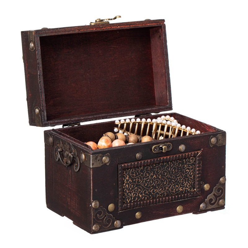 Decorative Vintage Wooden Index and Recipe Card Box – Rustic Organizer