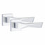 1 Pair Modern Aura Premium Design Door Handles on Square Rose with 3" Ball Bearing Hinges and 2.5" Tubular Latch