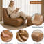 Pouf géant avec repose-pieds, fauteuil lounge rembourré de mousse haute densité, dossier ergonomique, canapé confortable idéal pour le salon, la chambre à coucher et le coin lecture.