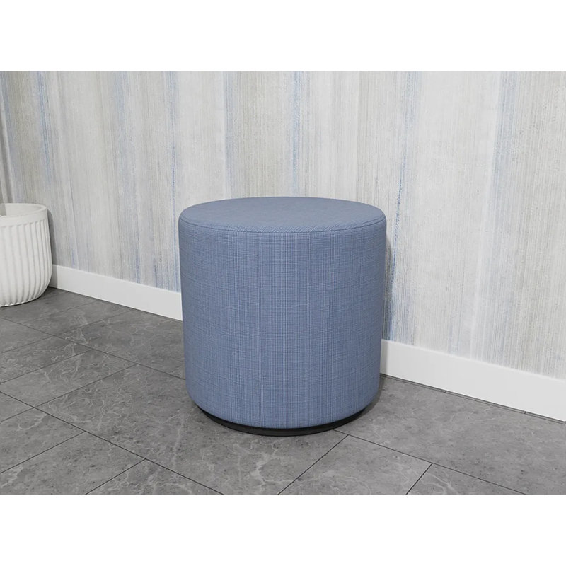 Repose-pieds Darsey, Chambray bleu marine clair, Noir