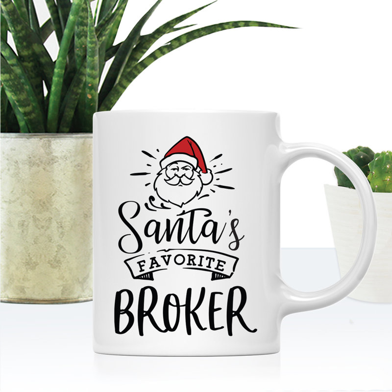 Grande tasse à café Tuileries, « Santa's Favorite Broker »