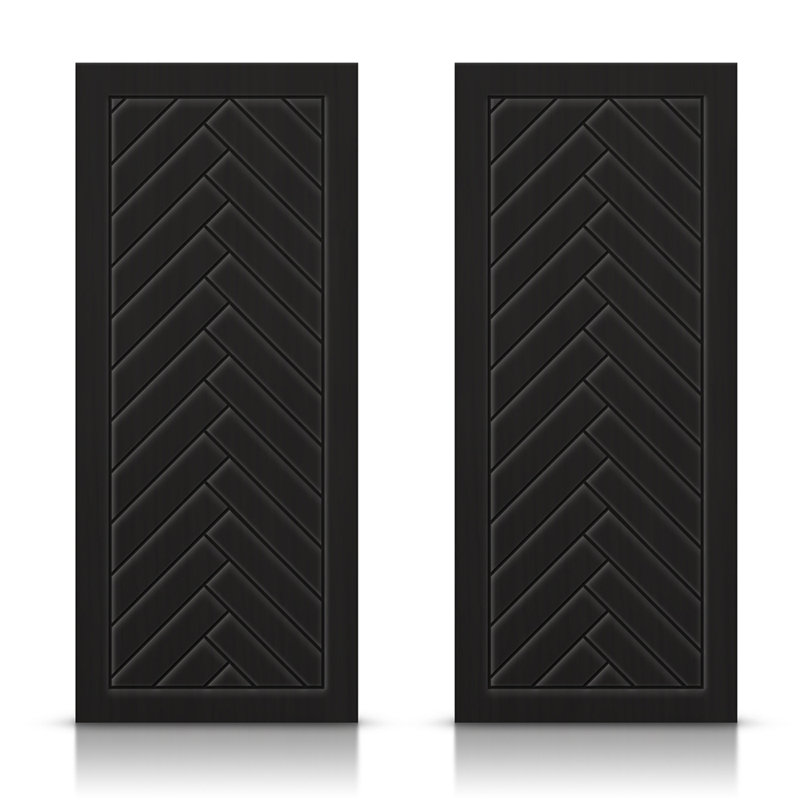 Portes de placard coulissantes à panneaux, Noir, 72 po x 96 po