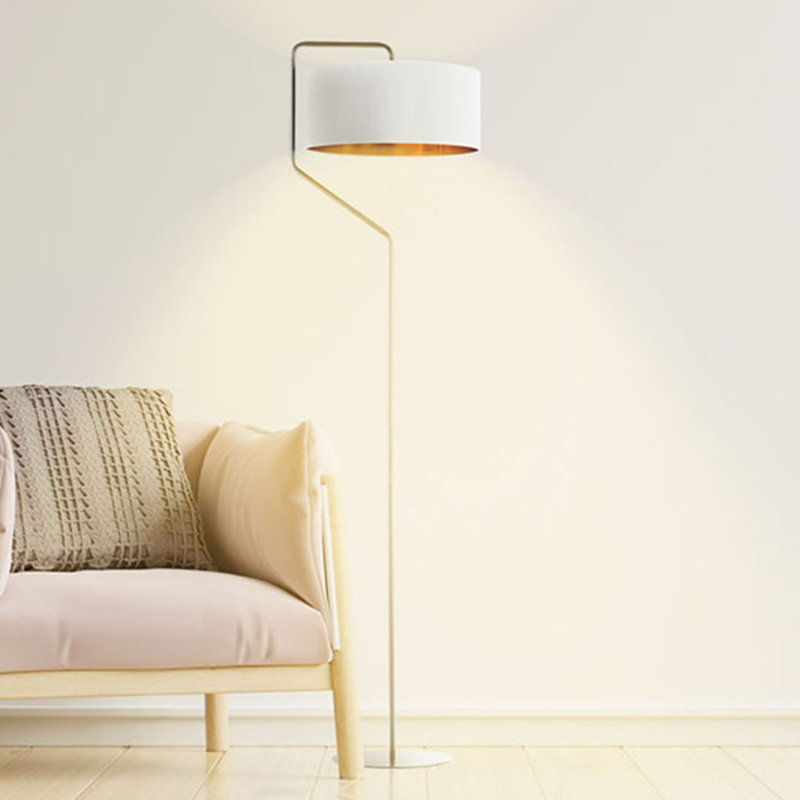 Romel 156cm Arched Floor Lamp, White, White
