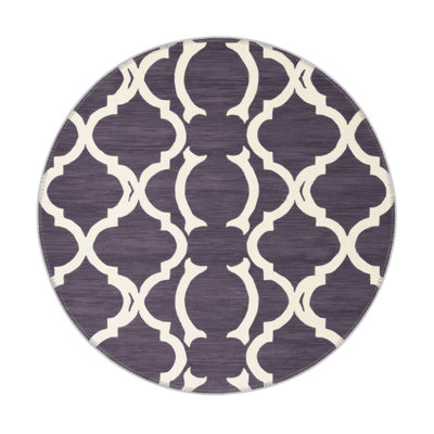 Trellis Purple Indoor and Outdoor Area Rug