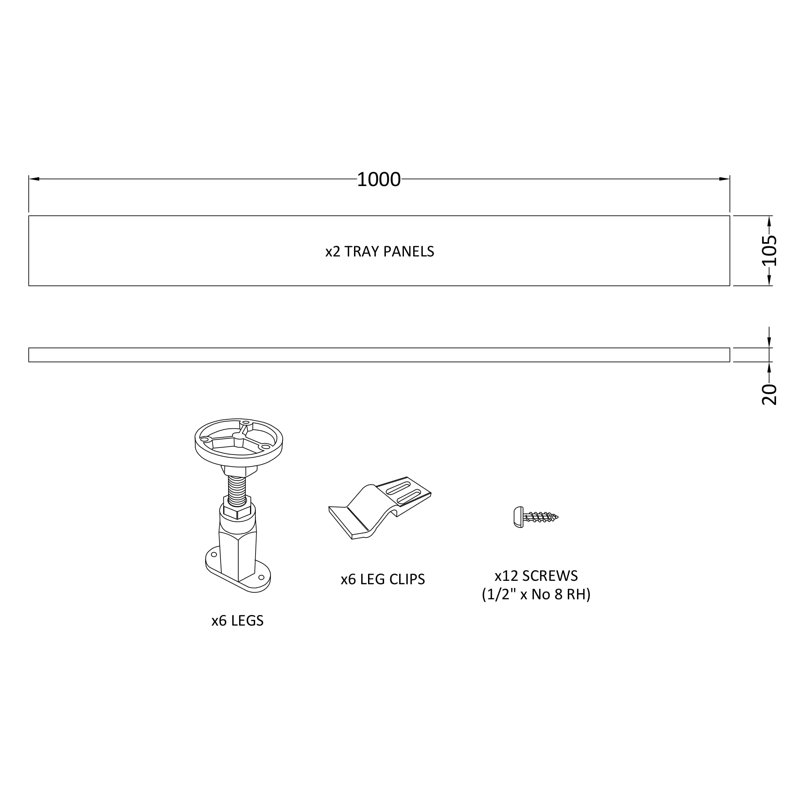 Shower Trays Leg Set with Plinth