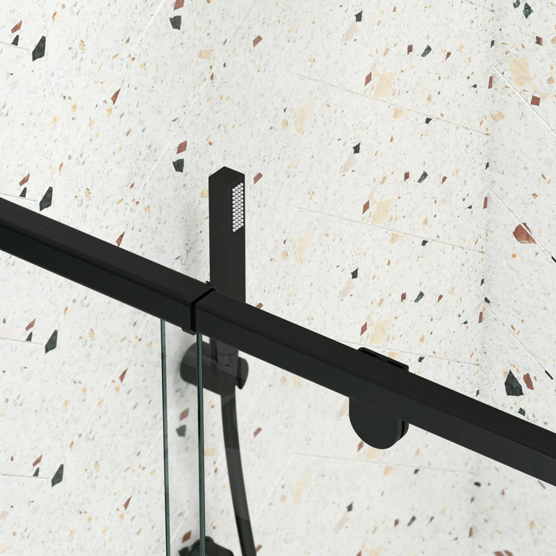 Pivot Swing Glass Shower Door - Matte Black, 1/4" Tempered Glass, Left Right Universal, Easy Installation, Magnetic Close, Impressive Leakage Door, Black Finish, Style, & To