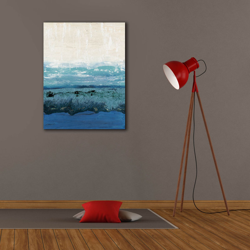  «Sapphire Cove 1» par Alicia Ludwig, art mural sur toile, H 34 po x l 26 po