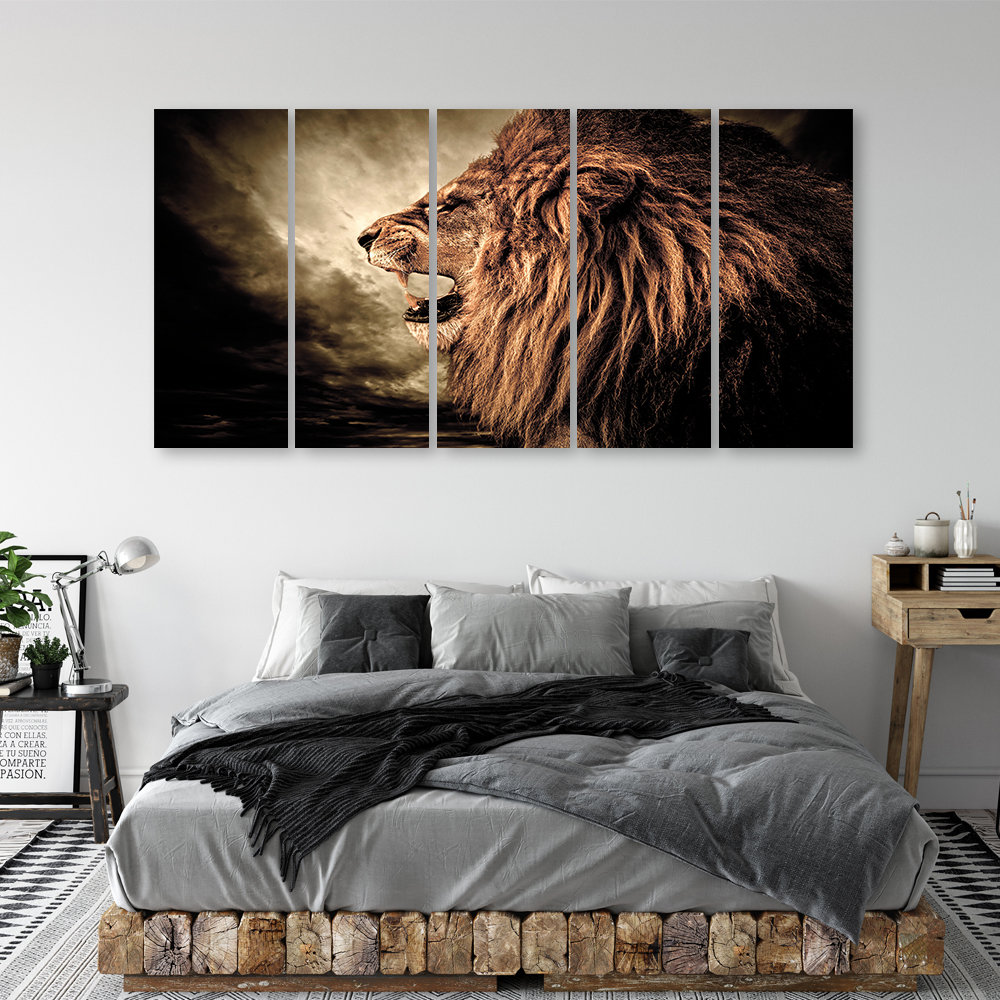 Leinwandbild African Lion Animals Nature