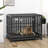Dog Crate Dog Playpen with Lockable Wheels