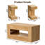 Ensemble de 3 pièces comprenant une table basse, 2 tables d'appoint, une tablette de rangement ouverte et un fini aspect bois naturel. Points clés