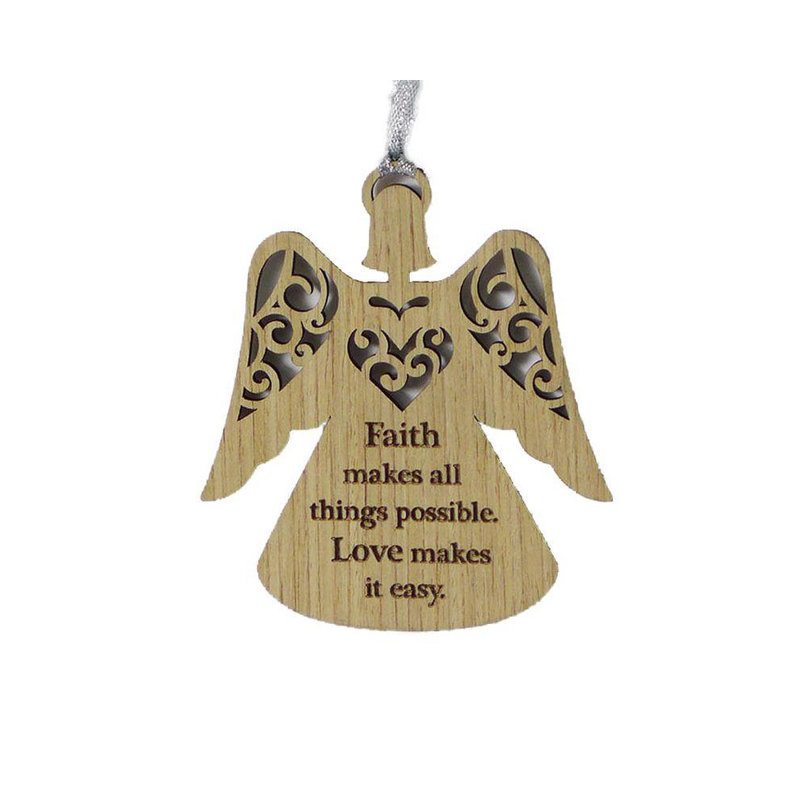 Ornement suspendu figurine ange foi love