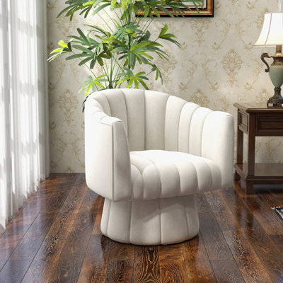 Aynur Velvet Swivel Barrel Chair