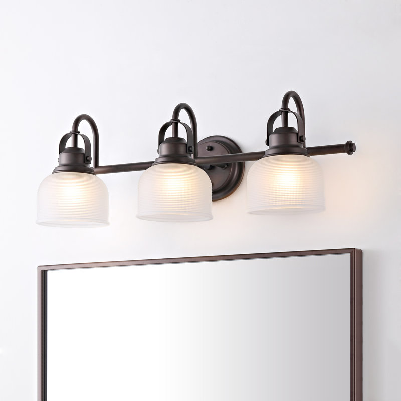 Gilcrease Metal/Glass LED Vanity Light, Oil Rubbed Bronze, 3