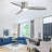 Shandi 52" 3 Blades Modern Intelligence flush mount ceiling fan with LED Lights,Remote Control