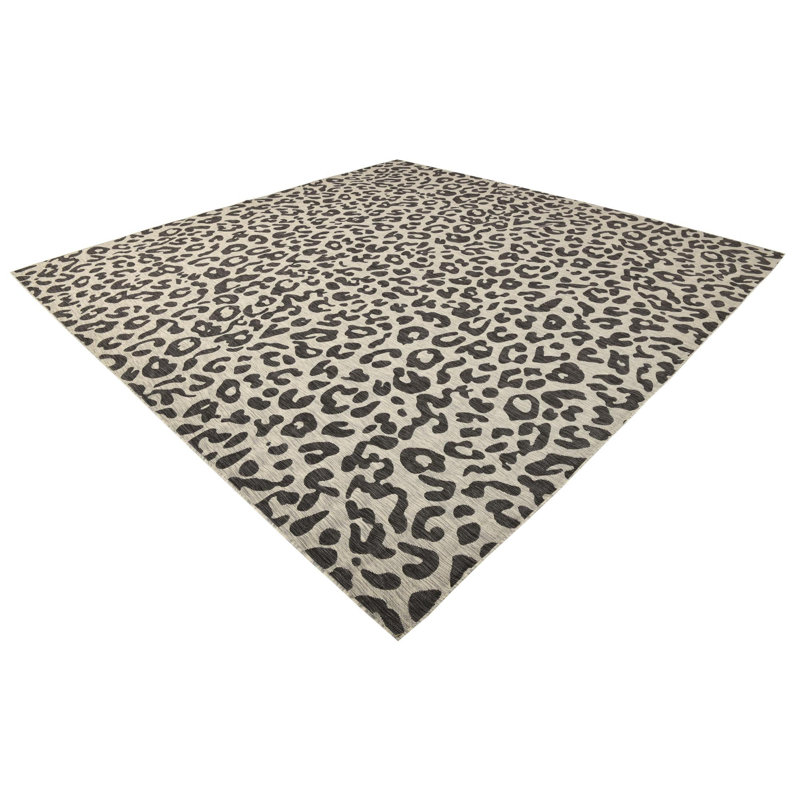 Tapis d'extérieur joyeux couleur pierre, Carré 10 pi 8 po