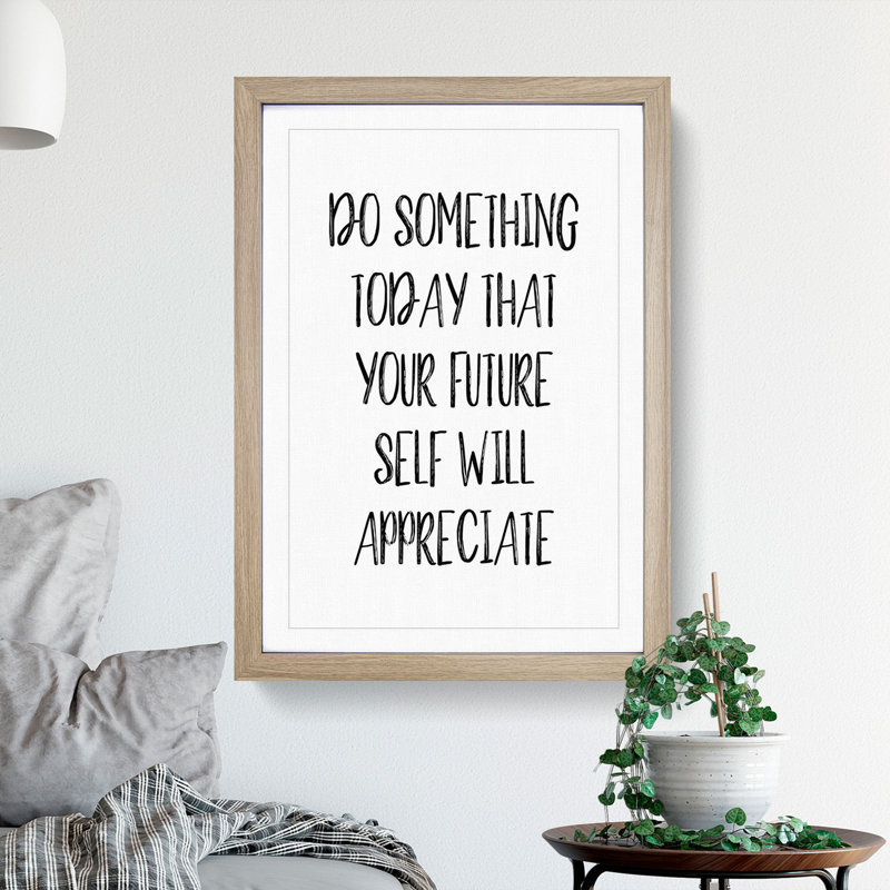 Do Something Today - Picture Frame Typography, Oak, 65cm H x 48cm W x 2cm D