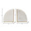 Nata Set of Two Bookends - 8" Set of White Marble Decorative Pie Bookends For Home or Office - Gifts for Book Lovers