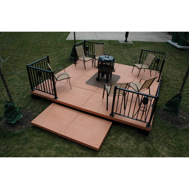 120" L x 120" W Composite Interlocking Deck Kit - Red Cedar, Red Cedar