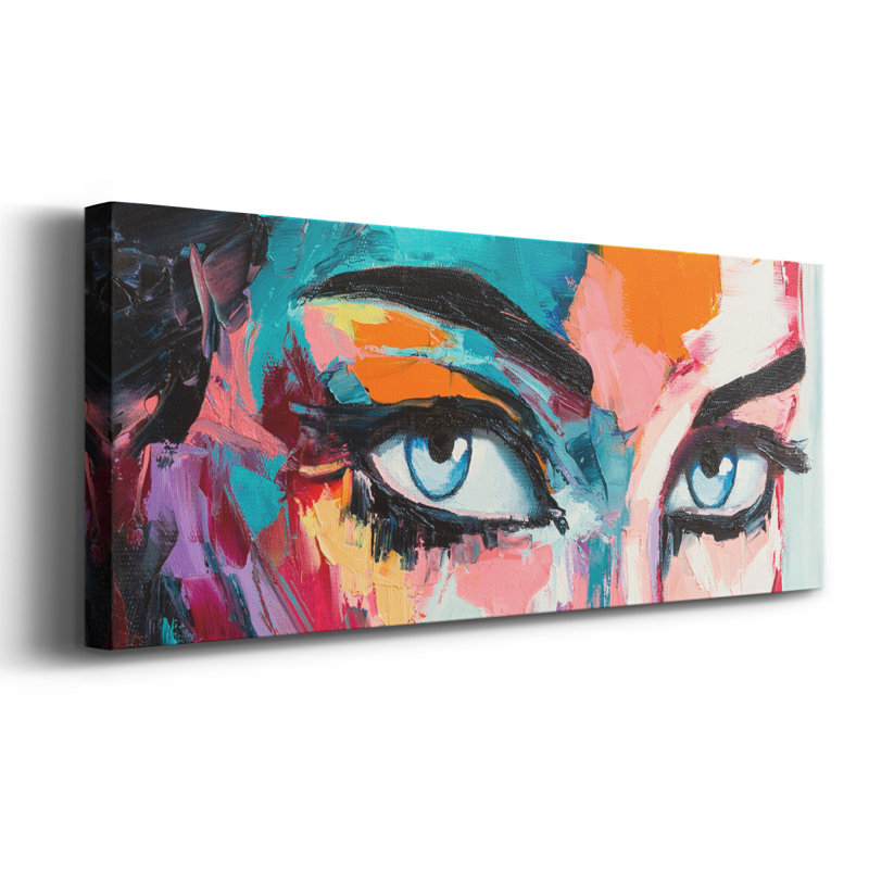 «Pop Color Eyes I» sur toile, H 24 po x l 60 po x P 1,5 po