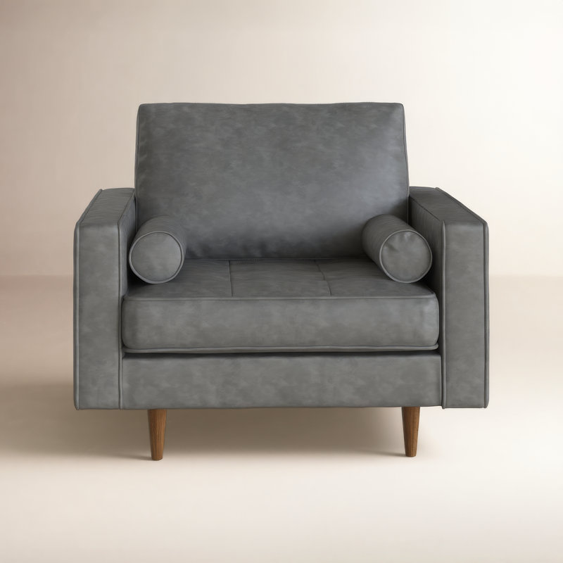 Fauteuil Geo, Cuir végétalien gris ardoise