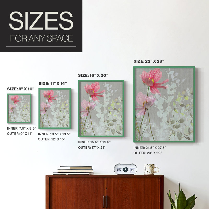 Blanton's Garden I Framed Print - Solid Wood, Green, 30" H x 24" W
