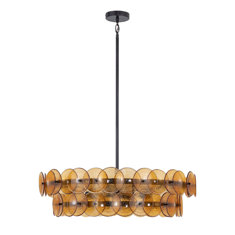 Loren-Multi-Tier Chandelier, Gunmetal/Amber